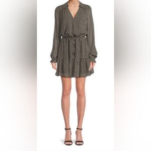Paige Dress Black and White Houndstooth